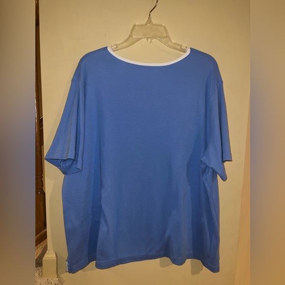 Vintage Classic Elements Woman Blue Patriotic Flag Short Sleeve Top - Picture 6 of 6